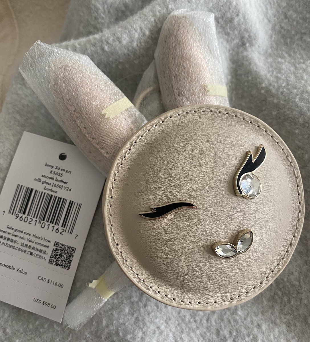 NWT Kate Spade 3D Bun Bun Bunny Rabbit Leather Coin Case Purse