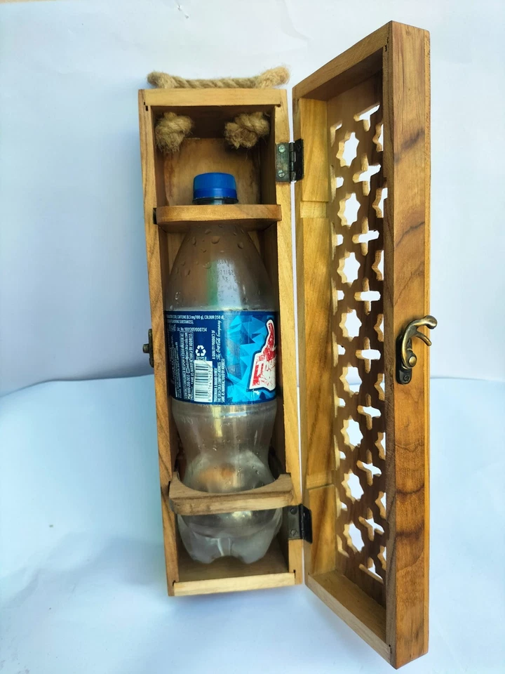 Caja de Botella de Vino de Madera | Artesanía con Diseño Grabado Árbol de la Vida | Único G Foto 4 de 4