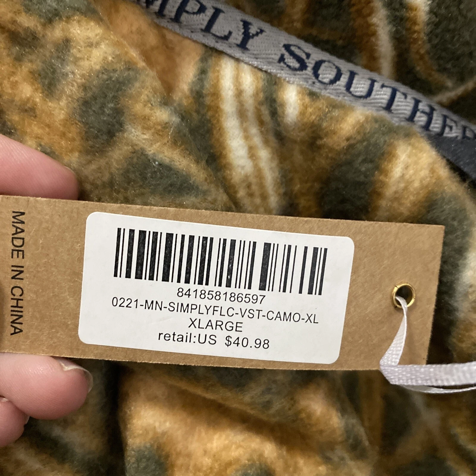 Simply Southern Vest Camo Print Fleece X Large New! - product detail image 5