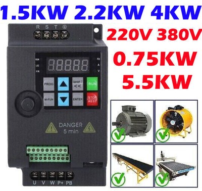 Frequency Inverter 220V 380V 1.5KW 2.2KW 4KW 5.5KW Variable Drive Motor ...