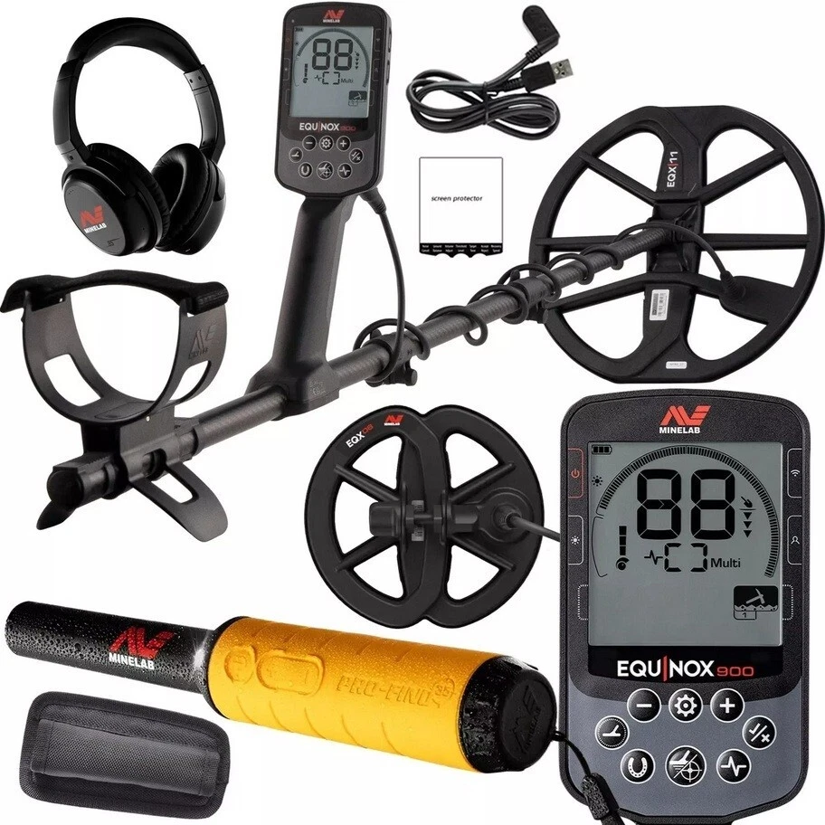 Minelab Equinox 900 Metal Detector with 11" and 6" coils + Profind 20 Pinpointer