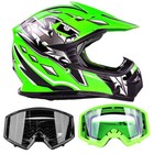Youth Green Motocross Helmet DOT Dirt Goggles Kids OffRoad UTV ATV Riding Gear