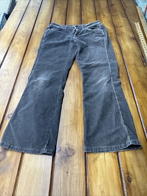 Lee One True Fit Pants Womens Size 11/12M Dark Gray Corduroy