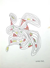 Pink Doll - Original Drawing - Ink - Zig Zag 116