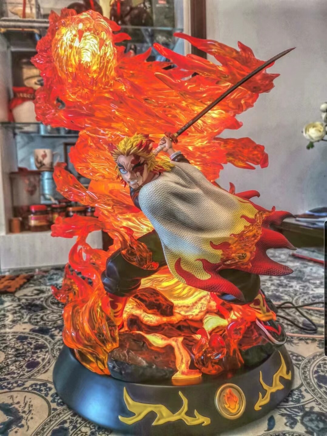 Magic Cube Demon Slayer 1/6 Rengoku Kyoujurou GK Resin LED Painted ...