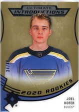 2020-21 Ultimate Collection INTRODUCTIONS ROOKIE GOLD /49 JOEL HOFER