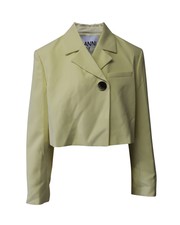 Ganni Summer Suiting Blazer In Yellow Polyester Fr42