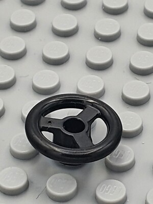 LEGO   4x Lenkrad Absperrrad 2x2 Brick - 30663/16091 - Schwarz Black