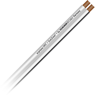 Cavo Altoparlante Sommer Cable SC-PRISMA 2x4,0 Mm² OFC - Piatto, Flessibile, Bianco, Lunghezza 3 Metri