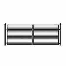 ALEKO Milan Style Dual Swing Galvanized Steel Driveway Gate 14 feet Black