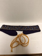 Vintage heavily beaded Royal Blue Beaded sash/belt Very Art Deco Just Beautiful 