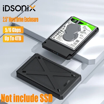 iDsonix USB3.0 Externe Festplattengehäuse 2,5 Zoll SATA SSD HDD Festplatten Case
