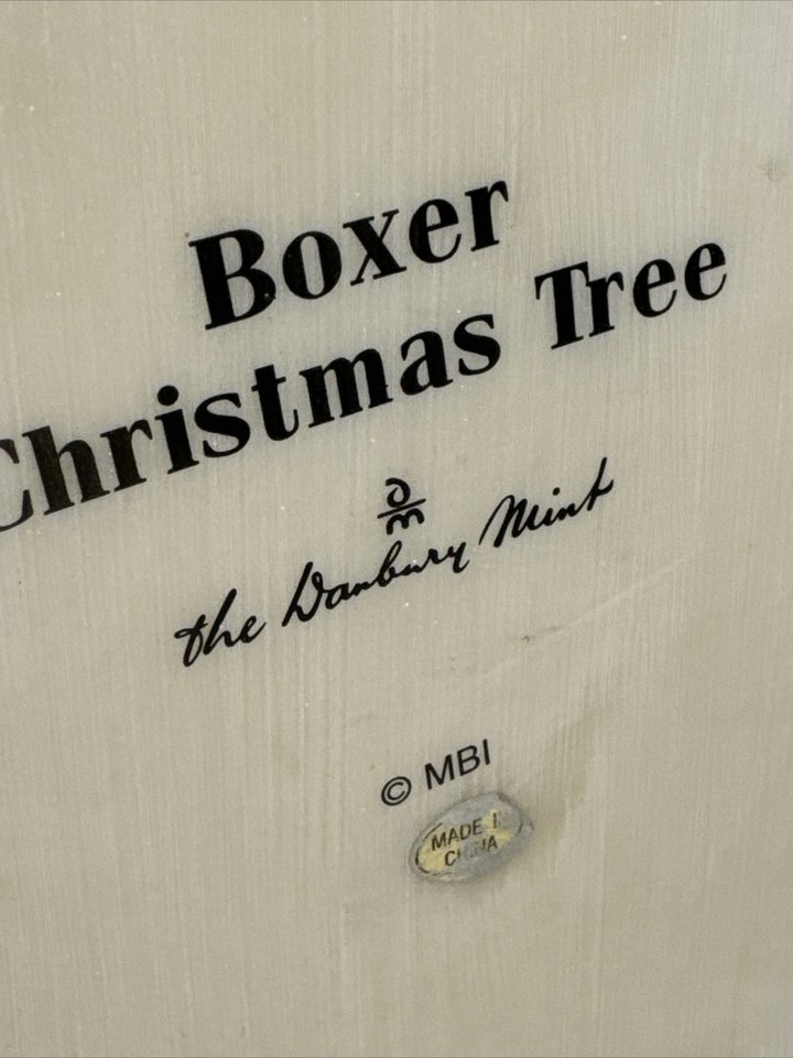 Danbury Mint Boxer Dog Christmas Tree Lighted Figurine 12" Missing Star