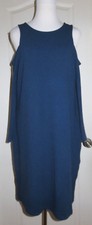 Michael Kors Winter Teal Blue Cold Shoulder Long Sleeve Dress SZ Large NEW $140