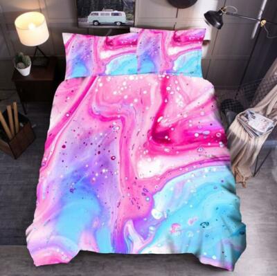 3D Pink Turbulence ZHUA2525 Bed Pillowcases Quilt Duvet Cover Set Queen King Zoe