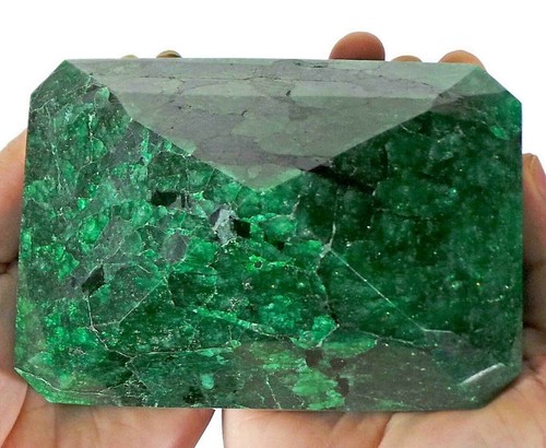 5500Ct Certified Green Emerald Brazilian Big Size Emerald Shape Cut Gemstone SJ - Picture 4 of 5