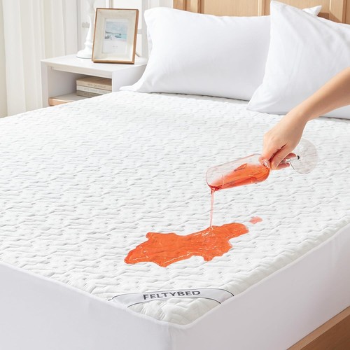 Bamboo Waterproof Mattress Protector Noiseless Cooling 3D Air Cover Deep Pocket