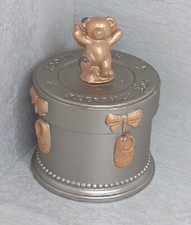 Russ Berrie Silver  Gold Toned Heavy Duty Metal Tooth Fairy Keepsake Box 15453