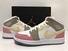 Air Jordan 1 Mid SE Flowerchild Pastel/Vivid/Green/Grind DJ0338-100 Sz 5Y