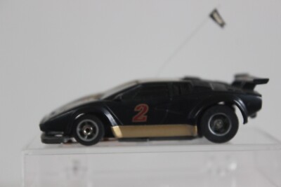 Tyco TCR Lamborghini Black/Gold #2 Total Control Racing Slotless Car NEW