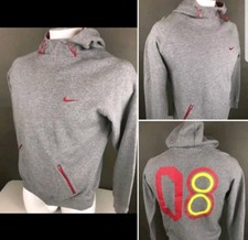 NIKE 2008 Olympics Pullover Hoodie Gray Red Trim BOYS SZ M 8-10 