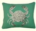 THRO Marlo Lorenz~Silver Sequins Green~2 Pillows 14x18"~Ocean CRAB Tree Birds~LN — photo 2