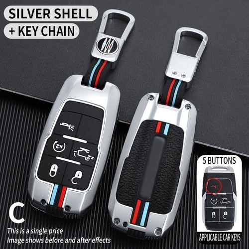 Metal Keychain Key Fob Holder Cover Case For 2019-2024 Ram 1500 2500 Accessories - Picture 17 of 19