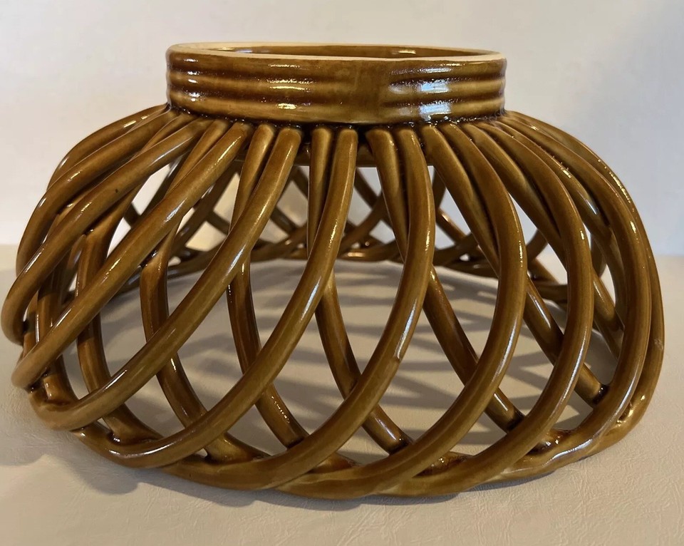 Williams Sonoma Eucalyptus Stoneware Woven Bread Basket Fruit Bowl eBay