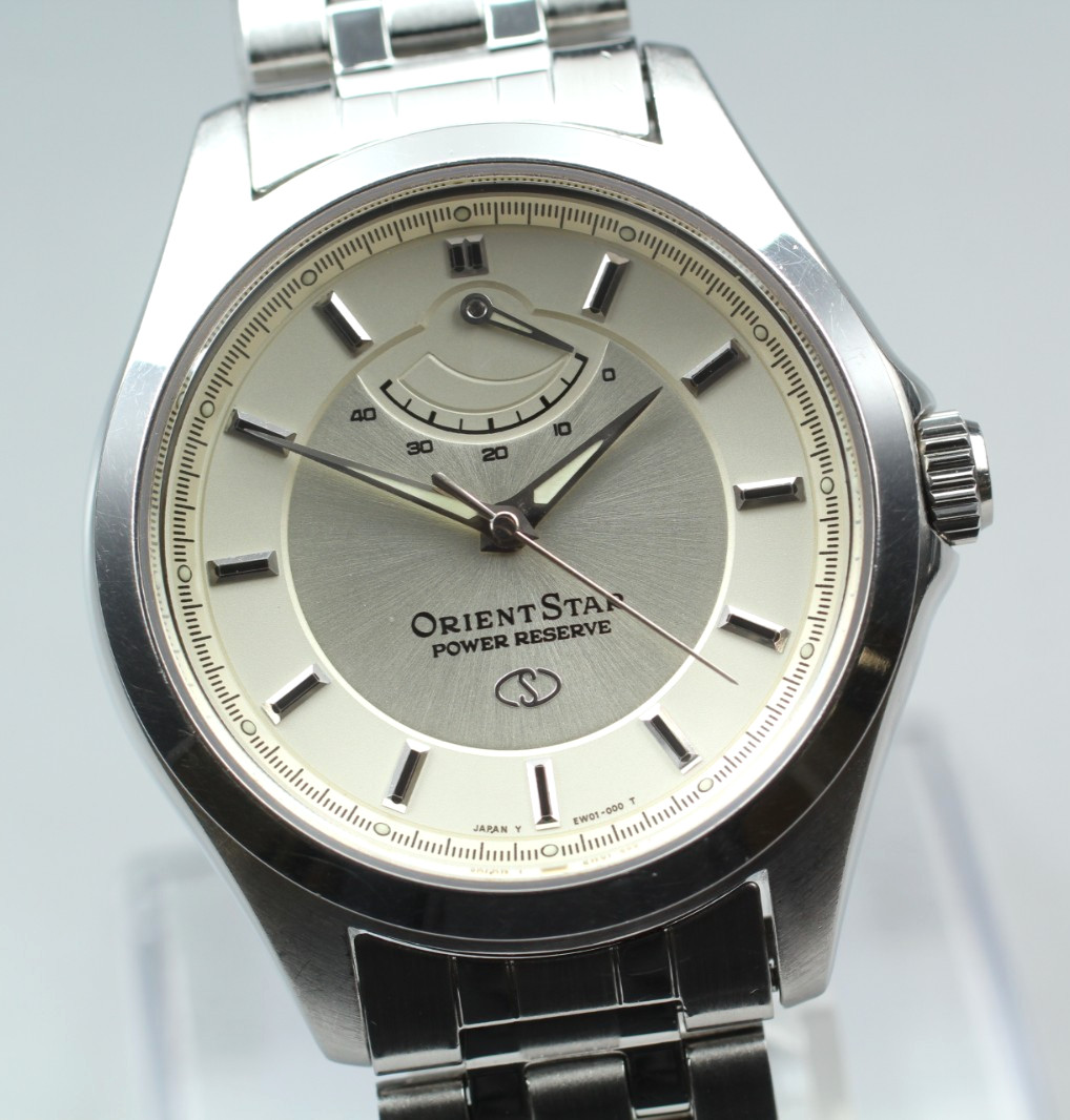 [N MINT] Orient Star Power Reserve EW01-D0 Silver Automatic Men Watch From JAPAN