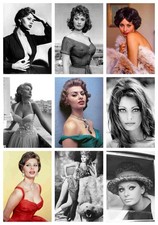 Sophia Loren POSTERDRUCK WANDBILD - DESIGN/GR&Ouml;SSE W&Auml;HLBAR/LAMINIERT/GERAHMT a