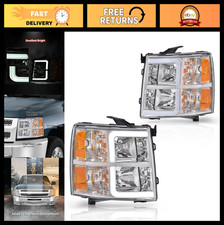 Led Headlight Assembly Projector For Chevy Silverado 1500 2007-2013 2500 Hd 350