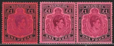 Bermuda (British) 1938 Scts #128-#128a,b  Mint/NH-LH "KGVI" Perf 13 & 14, POUND