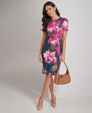 Calvin Klein Women's Jewel-Neck Floral Sheath Dress Size  2  4