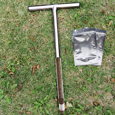 Soil Sampler Probe Stainless Steel Tubular T-Style Handle Soil Test Kits Sati...