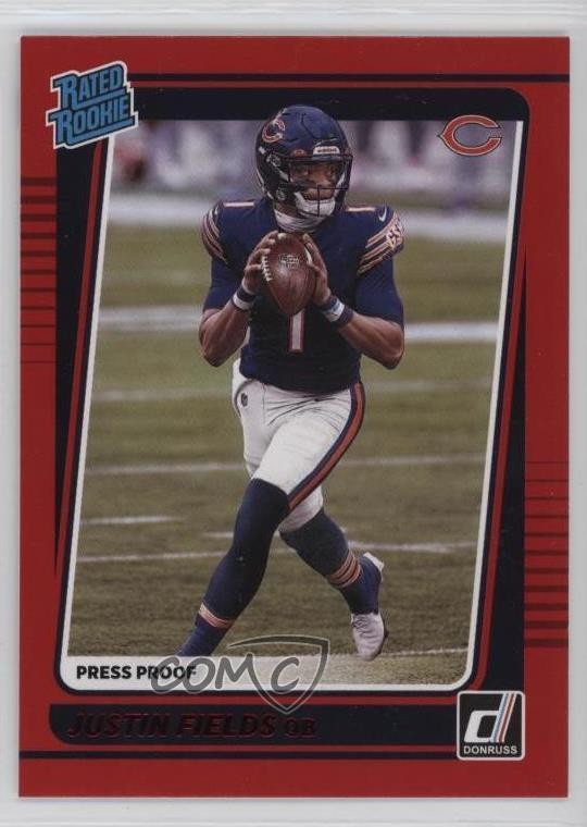 2021 Panini Donruss Rated Rookie Press Proof Red Justin Fields #253 0q1q