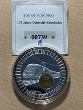 Medaille *175 Jahre Deutsche Eisenbahn I C E * versilbert- PP-1970.42