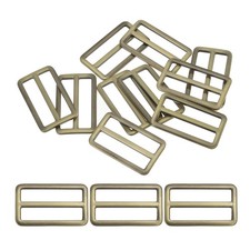 10 Pcs 1.5 Inch / 38mm Flat Metal Adjuster Belt Sliders Buckle, Bronze