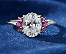 Amazing Certified 1.70 Ct Oval Cut White Diamond Ring, 925 Silver, Free Tariffs.