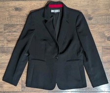 Tahari Women's Black Classic Business Casual Blazer Single Button Size 10 Lined