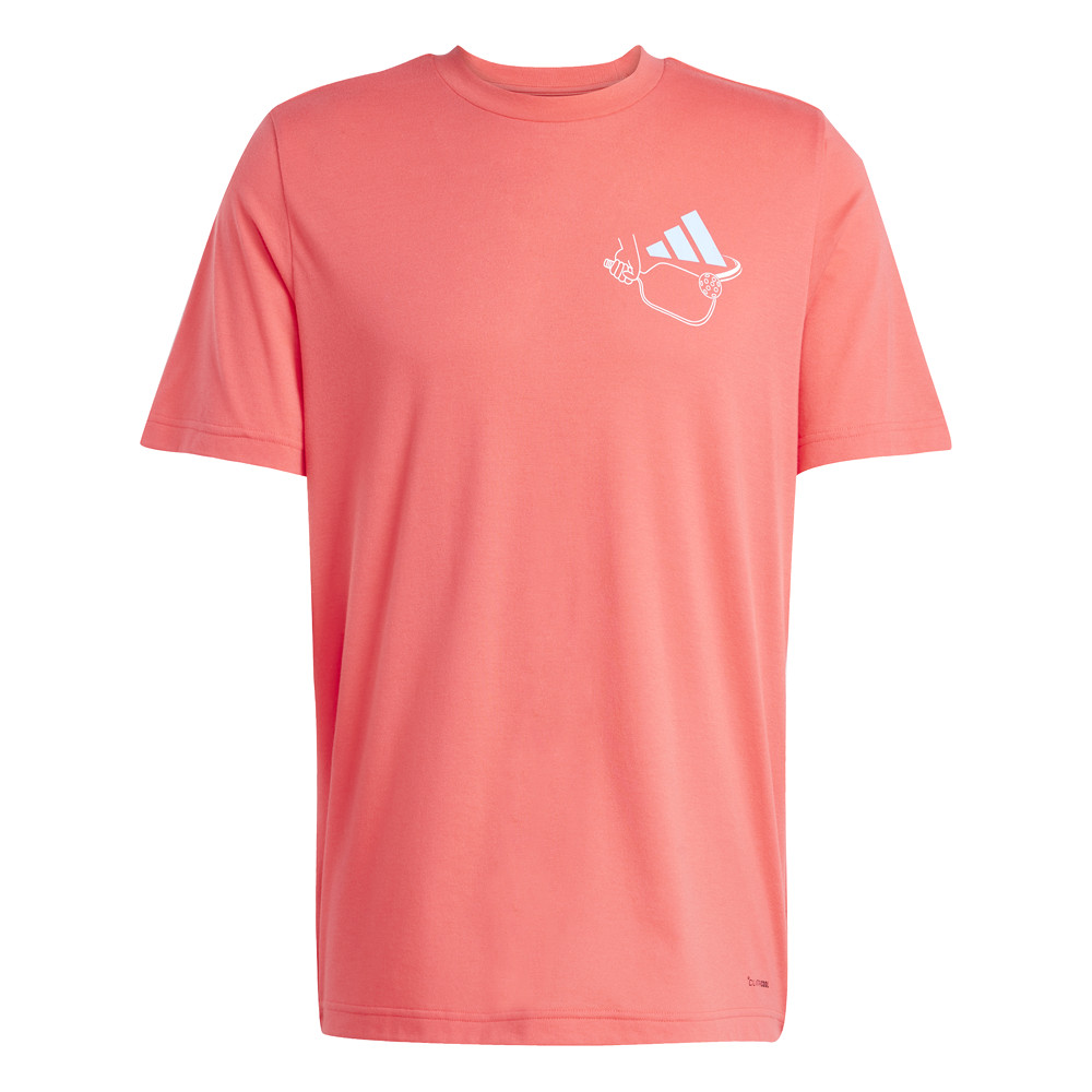 adidas Pickleball Served Graphic Crew Neck Short Sleeve Athletic T-Shirt Mens Si