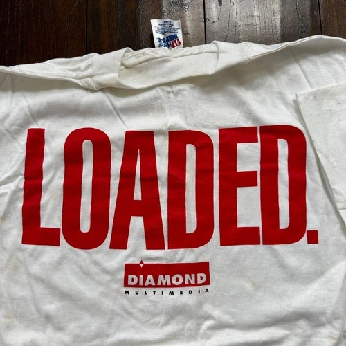 Diamond LOADED Multimedia Vintage T Shirt 90s Hanes Single S 1990s vintage concert t-shirt, vintage, single stitch, B+ condition