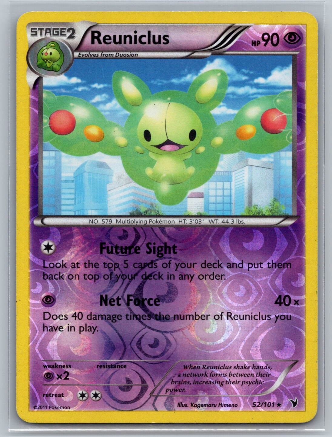 Pokemon Reuniclus 52/101 Rare Noble Victories Reverse Holo MP