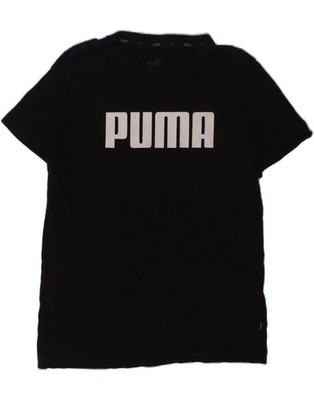 Puma Jungen Grafik T-Shirt Oberteil 11-12 Jahre schwarz Baumwolle AK06