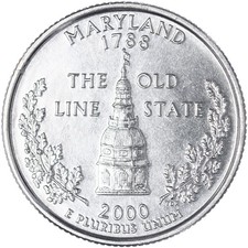 2000 D State Quarter Maryland Gem BU CN-Clad US Coin See Pics Y150