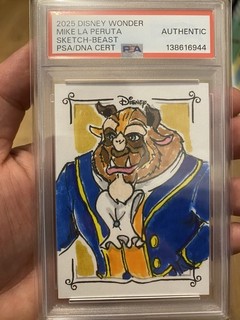 Topps Disney Wonder Sketch Beast 1/1 Artist Signed Auto PSA Schöne und Das Biest