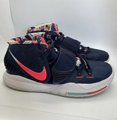 Nike Kyrie 6 Athletic Basketball Shoes Sneakers Red White Blue - Mens Size 7.5