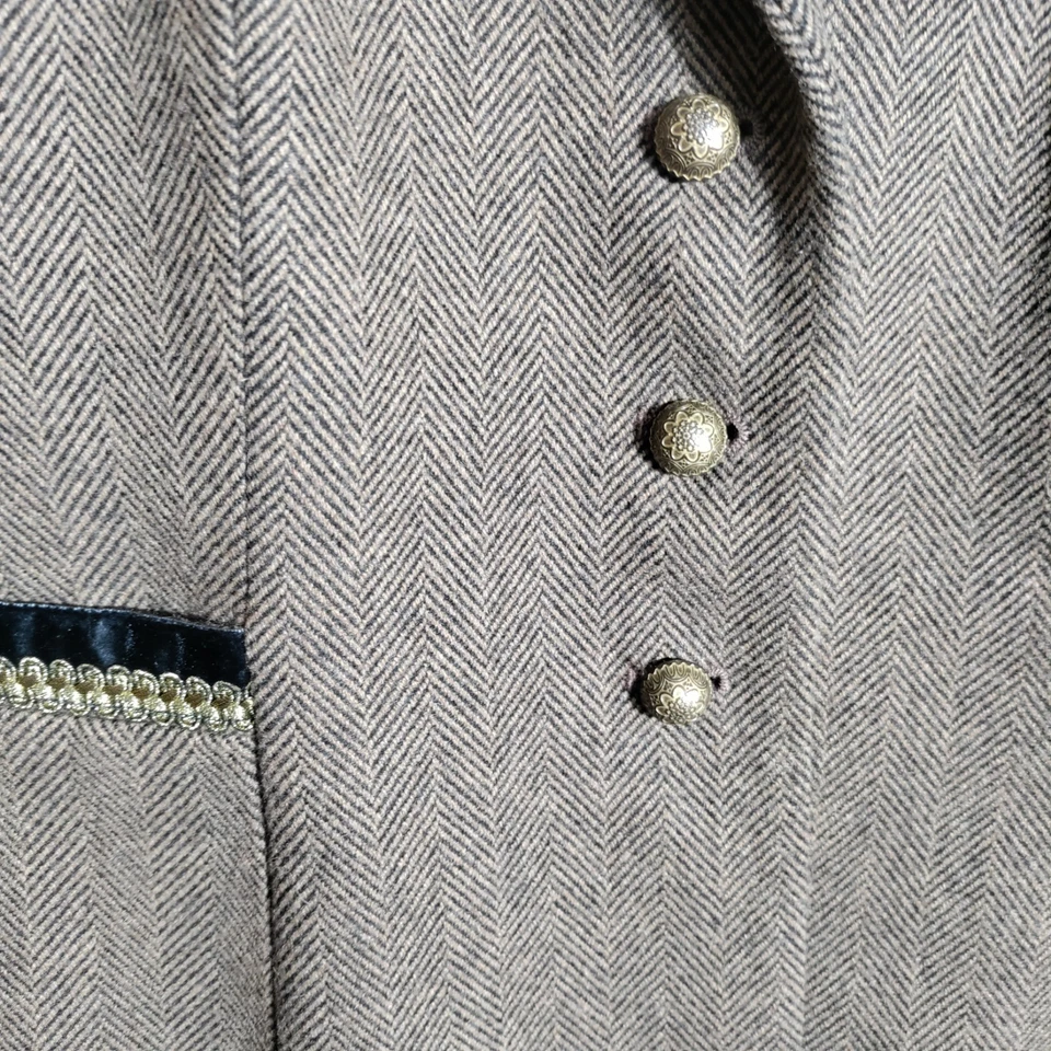 Abrigo de lana Soft Surroundings tweed espiga talla mediana Foto 4 de 4