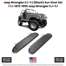 1972-1995 Jeep Cj Yj Wrangler Sun Visors Black Pair Usa Made 1972-1995 Jeep Cj Yj Wrangler Sun Visors Black Pair Usa Made