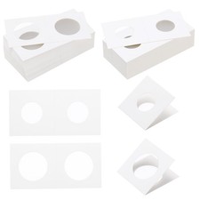 2x2 Coin Flips, 100pcs 23/31.5mm Cardboard Coin Holder Paper Coin Holders, White