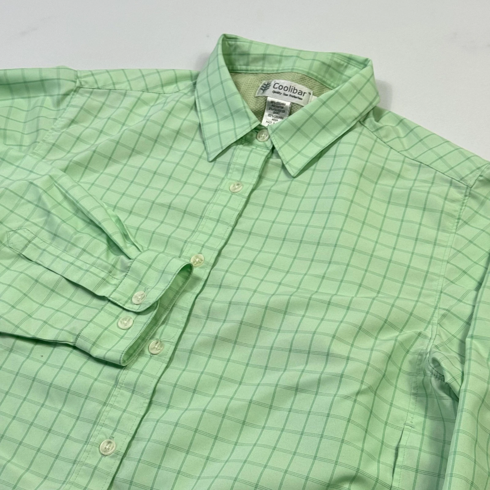 Coolibar Shirt Women Large Green Plaid Sun Protection Vented Fishing Outdoor UPF
Opens in a new wind